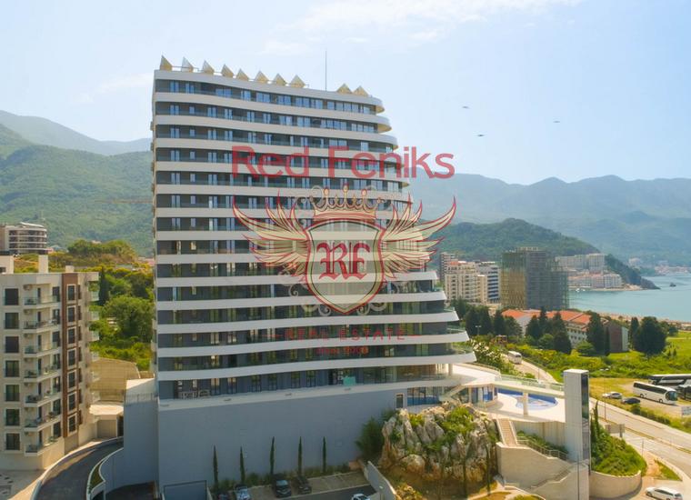 Однокомнатная квартира с видом на море в Бечичи, Квартира в Бечичи Черногория