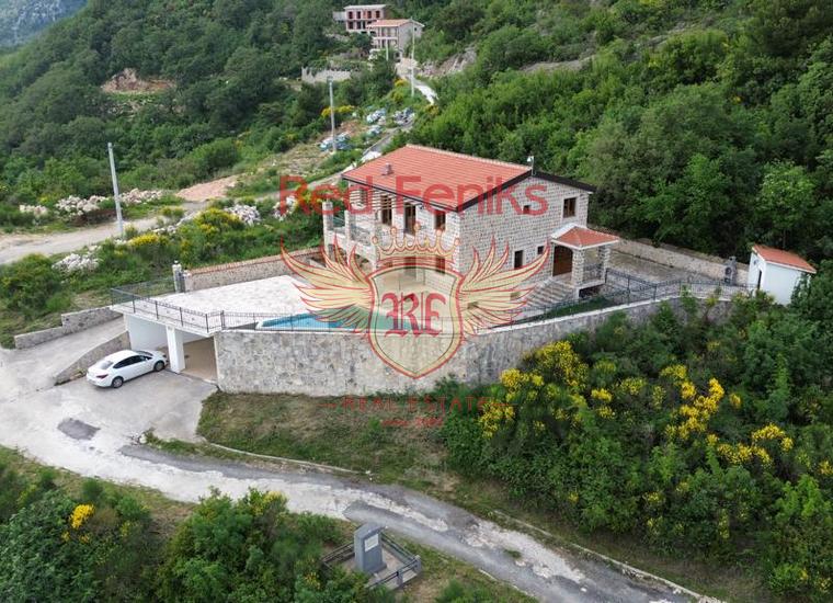 Каменная вилла с потрясающим видом на море в тихом районе, Дом в Регион Будва Черногория