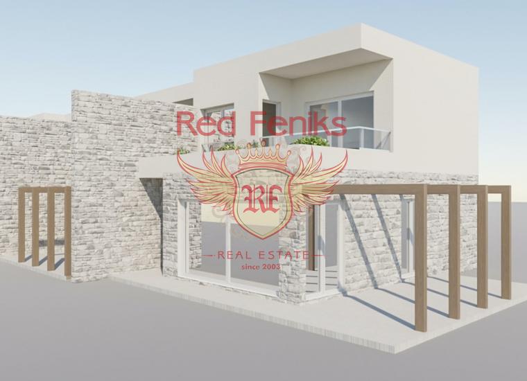 Новый красивый проект двухэтажного таунхауса на 4 семьи в Тивате, купить дом в Регион Тиват