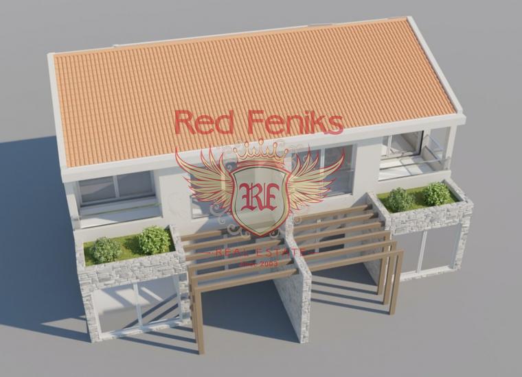 Новый красивый проект двухэтажного таунхауса на 2 семьи в Тивате, Дом в Регион Тиват Черногория