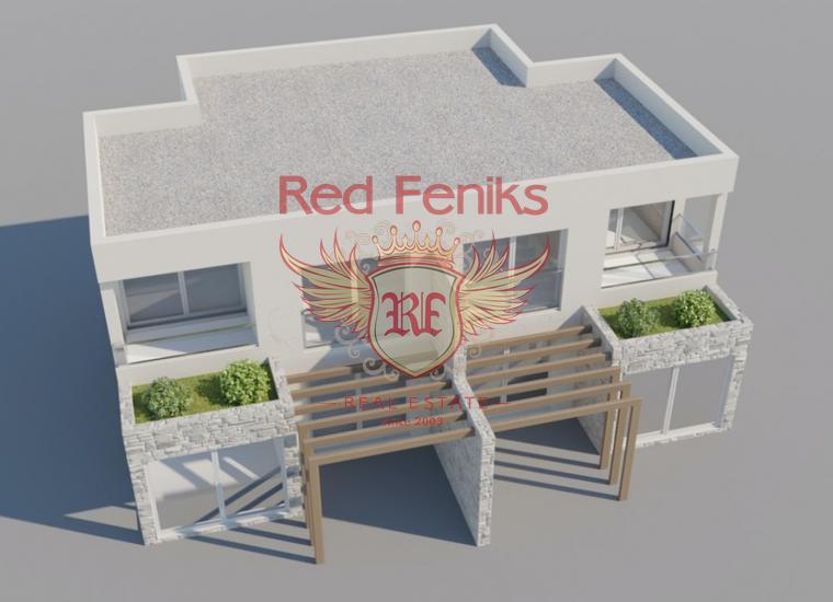 Новый красивый проект двухэтажного таунхауса на 2 семьи в Тивате, Вилла в Тиват Черногория