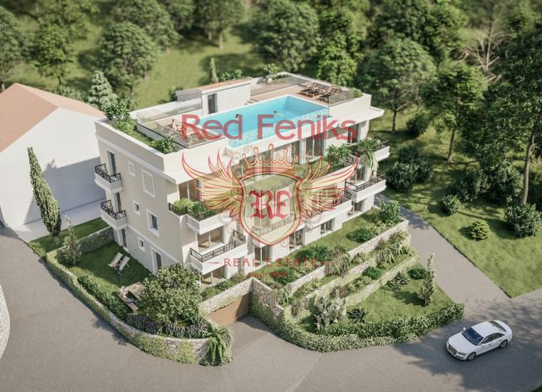 Апартаменты в новом комлексе в Доброте, купить квартиру в Которский залив