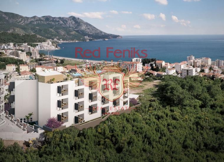 Новый комплекс в Бечичи с видом на море, одна спальня, Отель в Регион Будва Черногория
