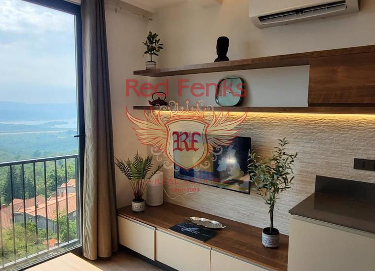 Новая квартира с 1 спальней с видом на море в комплексе с бассейном, Кавач, купить квартиру в Регион Тиват