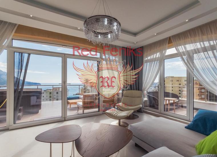 Трехкомнатная квартира в Бечичи с панорамным видом на море, купить квартиру в Регион Будва